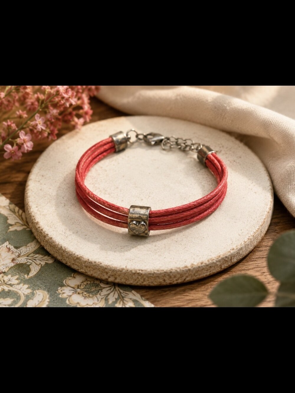 Pink Heart Charm Bracelet